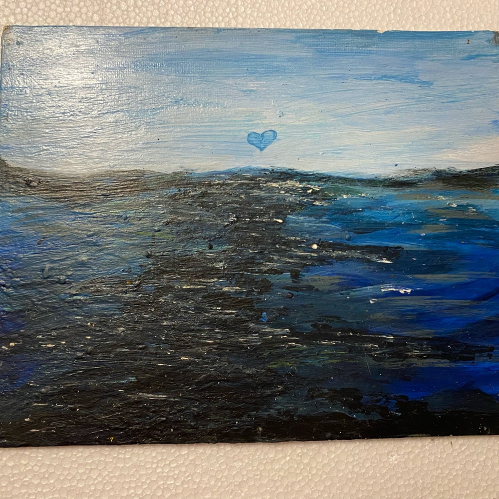 Abstract Blue and Black Wall Art